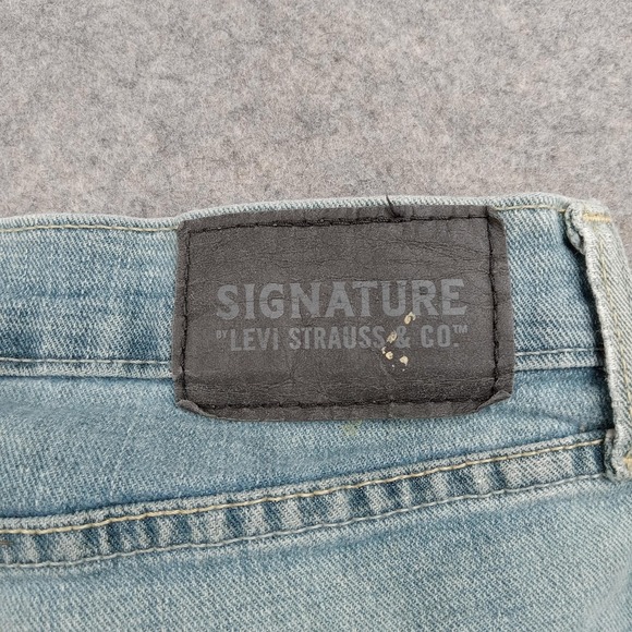 Levi S61 Jeans Men 33x30 Signature‎ Strauss Work Blue Relax Straight Distressed - Picture 12 of 13